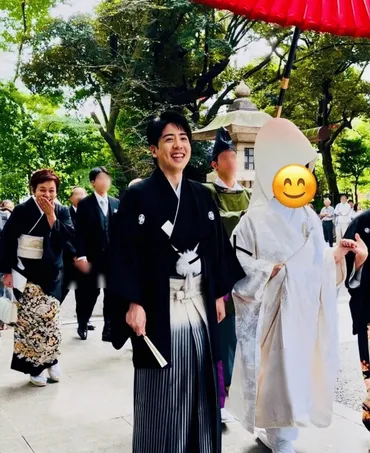 大竹しのぶさん長男・二千翔さんの結婚報告！結婚式の様子やさんまさんのスピーチも？大竹しのぶさんの長男・二千翔さんの結婚式、乃木神社での様子を中心に