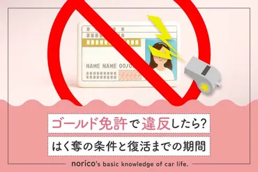 ゴールド免許で違反したら？はく奪の条件と復活までの期間を解説 