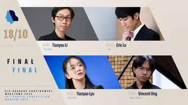 第19回ショパン国際ピアノコンクール ファイナル演奏順発表