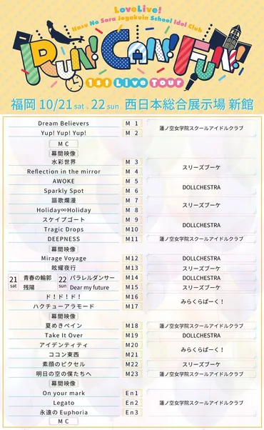 今後の蓮ノ空1stライブツアーのセットリストの考察をしてみた 