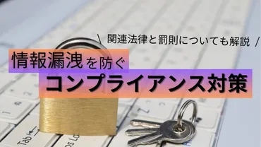 情報漏洩を防ぐコンプライアンス対策 関連法律と罰則についても解説 