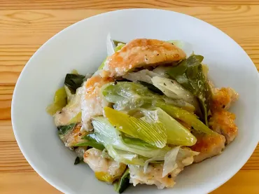 長ねぎと鶏むね肉の旨塩炒め