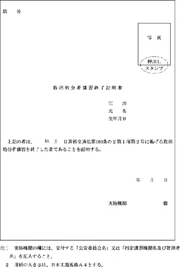 行政処分の方の再取得について