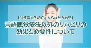 脳梗塞後失語症になられた方必見】言語聴覚療法以外のリハビリの効果と必要性について