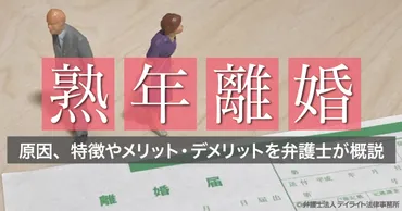 熟年離婚とは?原因、特徴やメリット・デメリットを弁護士が概説