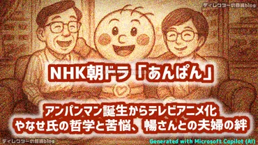朝ドラ「あんぱん」アンパンマン誕生からテレビアニメ化――やなせたかし氏のアンパンマン哲学 と創作者としての苦悩、暢さんとの夫婦の絆