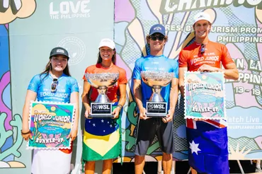 WSL ワールドジュニアにて中塩佳那が準優勝を飾る。優勝はブロンソン・メイディとルアナ・シルバ