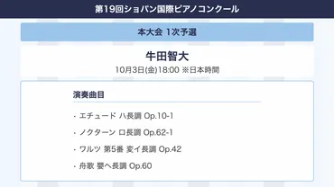 2025年 ショパン国際ピアノコンクール、開幕！日本人ピアニストの挑戦と栄光への道？2025年 ショパン国際ピアノコンクール、一次予選突破者発表！
