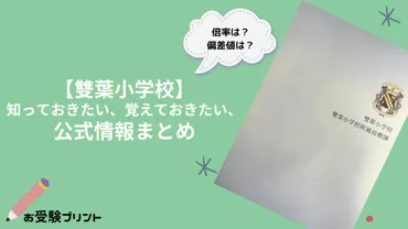 雙葉小学校編】受かる子・合格した子の徹底分析！偏差値や倍率、試験内容対策など：学校別対策シリーズ 