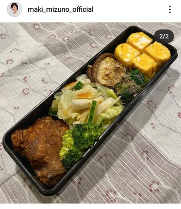 水野真紀、長男に作った弁当を公開…冷凍唐揚げ＆正月用かまぼこ ...