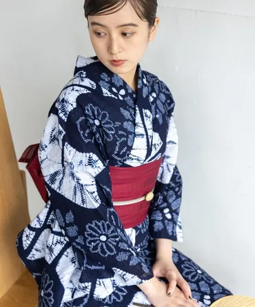 浴衣 絞り浴衣 本場 有松絞り トンボ 渦 藍紺 新品 未使用 ...