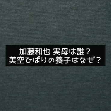 加藤和也とは?美空ひばりの息子が語る、母との絆と